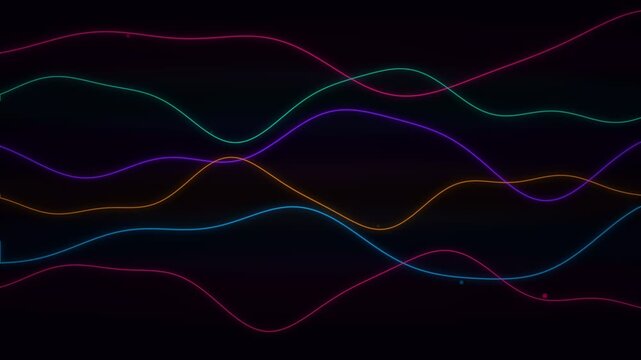 Abstract Colorful Wavy Lines Motion Background