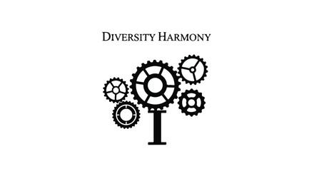 Obraz premium Gears of varying sizes mesh together to symbolize the collaborative nature of diversity harmony within a professional organization.