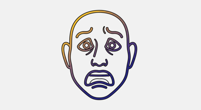 Scared face emoji, fear expression, anxiety, shock, horror, panic, stressed person, worried face