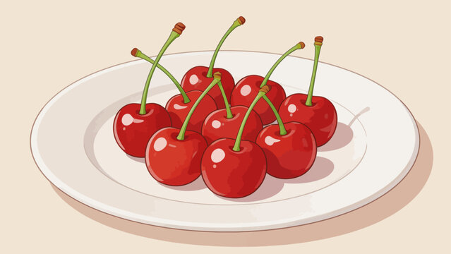 Cherries on a white plate