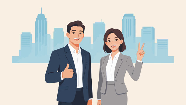 Business people in cityscape