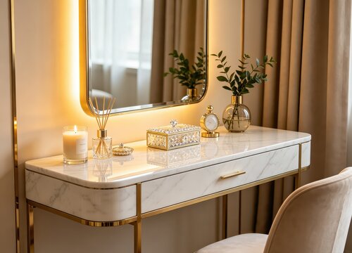 Light luxury bedroom dressing table