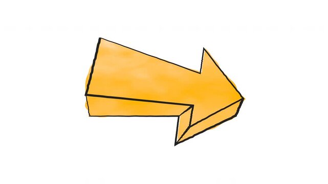 Hand Drawn Arrow Pointer Animation, Animated Doodle Illustration Loop Alpha Background