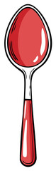 Fototapeta premium Illustration of a spoon filled with red liquid