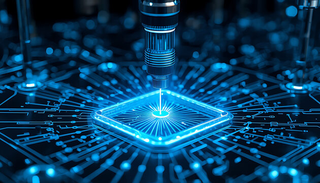 Precision Quantum Optics Calibration Engineer Adjusting Advanced Laser Systems for AI, Automation, and High-Performance Computing R&D in a State-of-the-Art Laboratory.