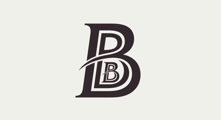 Classic monogram logo featuring serif letter B with nested letters © ikk