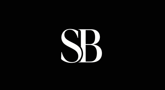 Elegant sb lettermark design on black background graphic