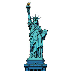 cool vector illustration of the statue of liberty   coole Vektorillustration der Freiheitsstatue © ataya