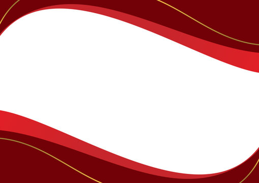 red border wave golden line certificate frame design modern