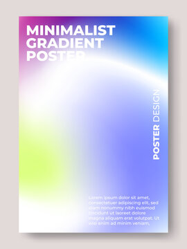 Minimalist Soft Pastel Gradient Poster Template with Ethereal Mesh Background