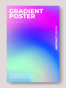 Modern Vibrant Liquid Gradient Abstract Poster Design Template with Mesh Background
