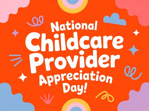 National childcare provider appreciation day greeting card design