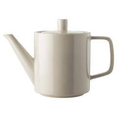 Fototapeta premium A white teapot with a lid and handle on a white background