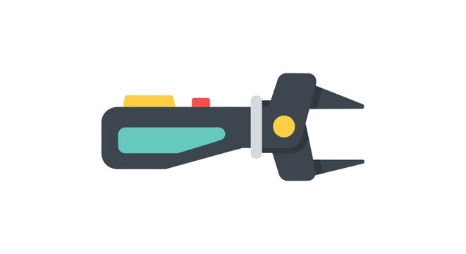 Colorful illustration of bolt cutters on white background