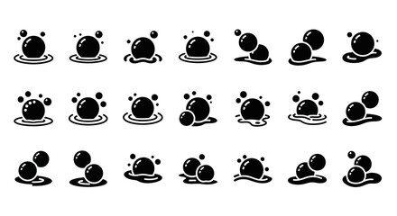 Black snail icons, vector snail set, 20 snail illustrations, black and white clip art © Steven