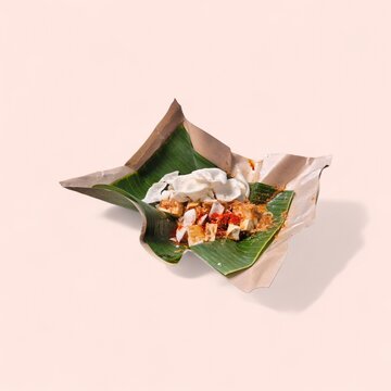 Traditional Tofu Salad with Peanut Sauce and Rice Crackers