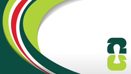Obraz premium Mexican national flag ribbon background for 2026 football tournament. Green red and white wavy ribbons with trophy silhouette for soccer world championship in mexico.