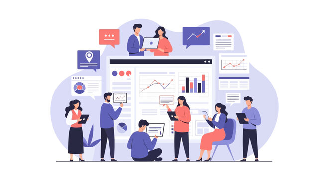 Team Collaboration Working on Data Analytics Dashboard