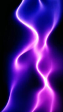 Abstract waves of vibrant purple and blue light dance against a dark background, creating a mesmerizing and ethereal glowing effect, like plasma in motion.