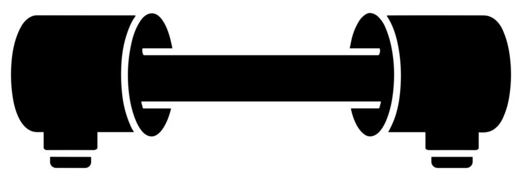 Silhouette of an ultrasonic flow meter with transparent background