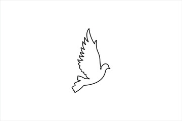 Naklejka premium Continuous one line art drawing of flying up dove design. Bird symbol of peace and freedom in simple linear style vector illustration