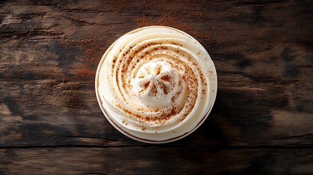 Vanilla frapp&eacute; with cinnamon dust and milk foam