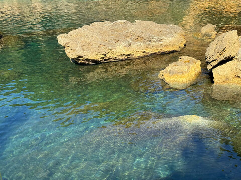 Adriatic sea scenic rocky beach.