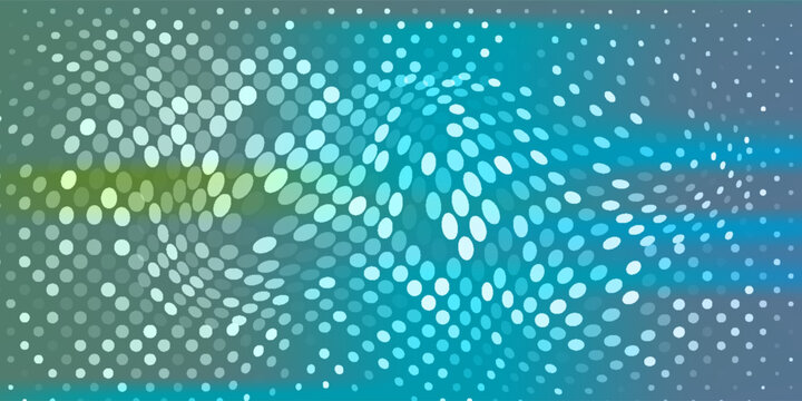Abstract dot green blue color pattern screen led light gradient texture background. Technology big data digital concept. 3d rendering.