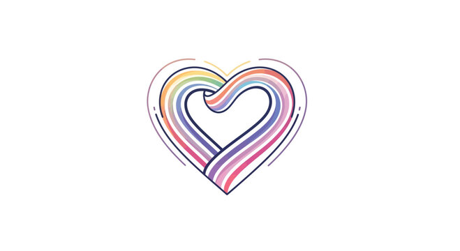 Rainbow Heart Symbol, Pride Love, Equality, Diversity, LGBTQ+ Community, Abstract Design