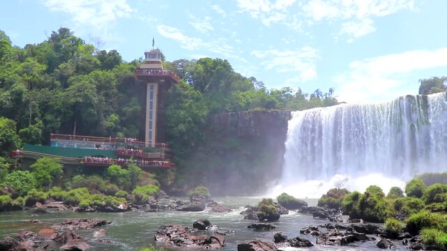 Foz do Iguacu Iguazu Falls waterfall waterfalls Devils Throat Brazil.