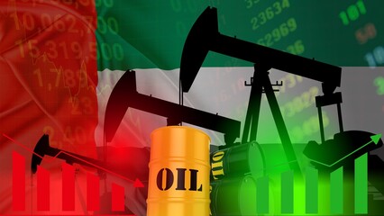 The United Arab Emirates flag incorporates symbols of the oil industry, representing energy policy, economic fluctuations, and global trade © le