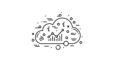 Obraz premium Cloud Computing Data Analytics and Business Growth Concept Icon