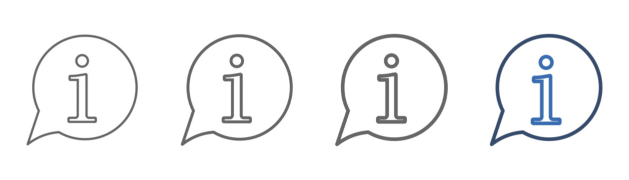 
outline icon set more information with conversational design and information