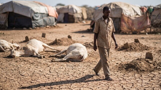 Somali Pastoralist Walks Amidst Drought And Death