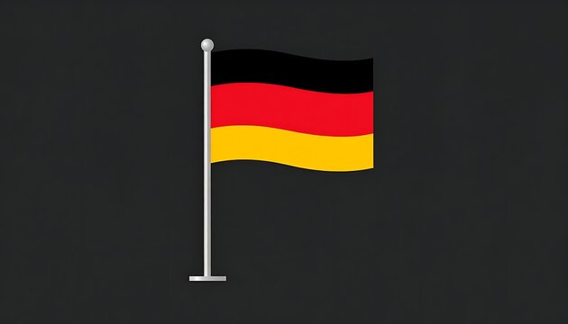 German flag waving on a pole.