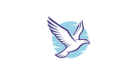 Obraz premium Flying White Bird Icon.