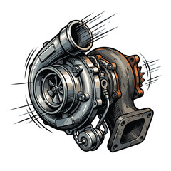 turbo kit vector illustration   illustration vectorielle de kit turbo   Vektorillustration eines Turbo-Kits © ataya