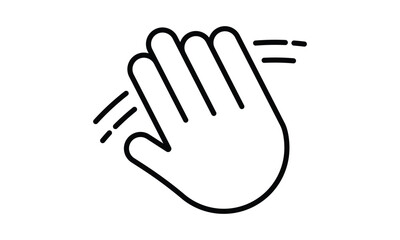 Obraz premium Waving hand line icon. hello, bye, welcome, goodbye, vector icon isolated on transparent background. EPS 10
