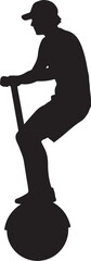 Silhouette of a Man Riding an Electric Unicycle Personal Transporter © Silhouette Studio