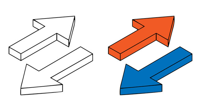 3D Direction Arrows &ndash; Modern Navigation Vector Design