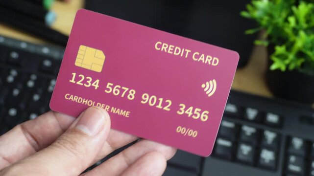 Close Up Credit Card in Hand Ecommerce Banking 