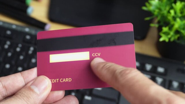 Person Showing Credit Card Payment Method Finance 