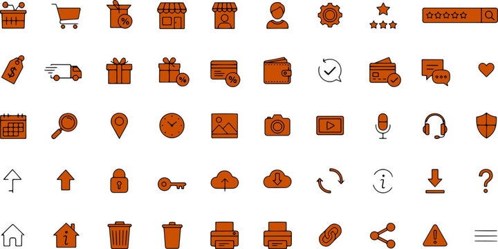 Collection of various web icons.