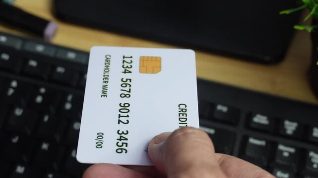 Close Up Credit Card in Hand Ecommerce Banking 