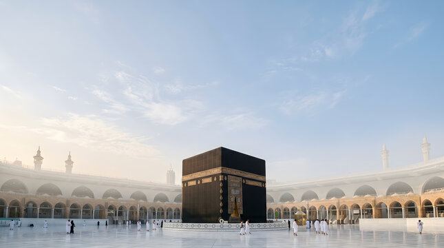 Clear Sky Over Holy Kaaba in Makkah During Hajj Season