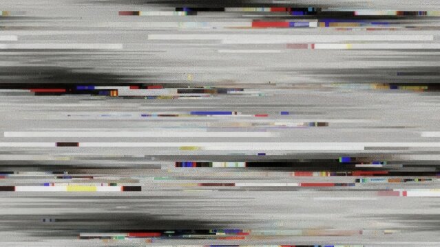 Glitchy distorted digital screen.