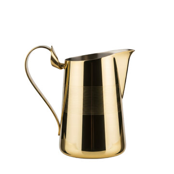 Elegant gold pitcher with horizontal line design
