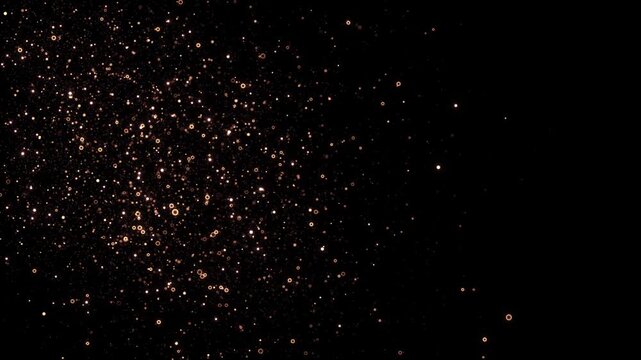 Shining Rising glitter Twinkling Luxury stars glitters Dust particles background. Sparkling particles air. magic stardust shimmering galaxy floor. award ceremony event gold bokeh particles dust fly