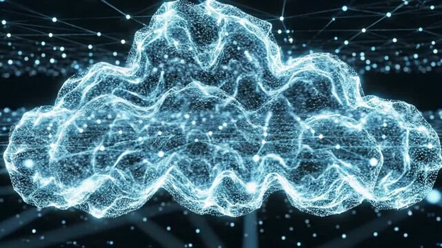 Abstract Digital Cloud Network - Futuristic Data Storage and Connectivity Concept