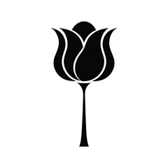 Black Tulip Flower Icon, Silhouette, Vector Graphic © Sajid